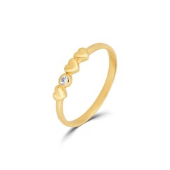 Zlatý prsten se zirkonem ZR0292XJ71-0352 (585/1000) Vel.52 1,03g
