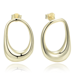 MINET Moderné pozlátené strieborné náušnice