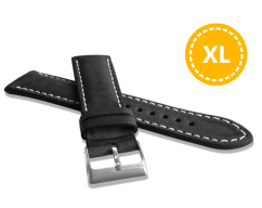 LAVVU XL Predĺžený prírodne farbený čierny remienok NATURE z kože Top Grain - 24 XL