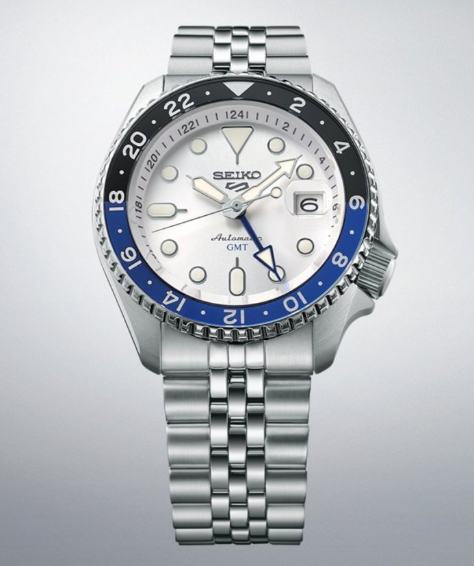 Seiko SSK033K1 Seiko 5 Sports SKX GMT Sky Blue, Silver Cloud
