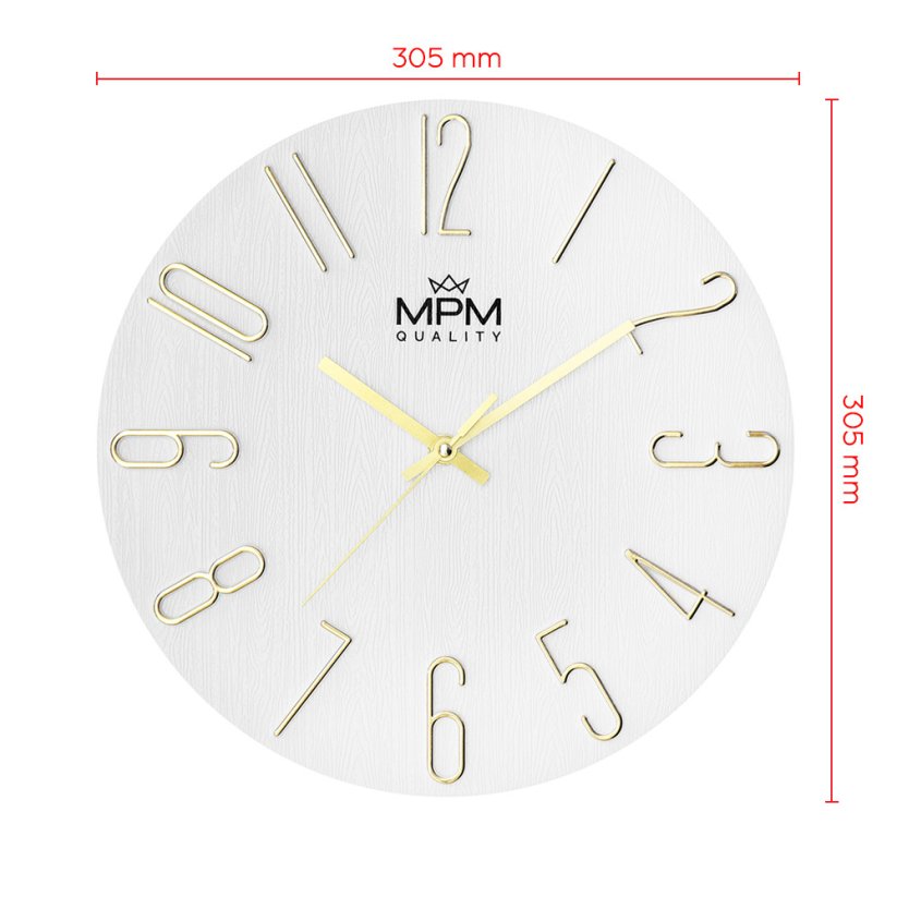Nástenné hodiny s tichým chodom MPM Primera - A - E01.4302.00