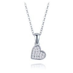 MINET Stříbrný náhrdelník se srdíčkem - dcera