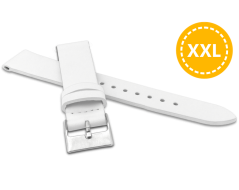 XXL Predĺžený biely remienok MINET z luxusnej kože Top Grain - 18 - XXL MSSXW18