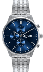LAVVU Pánské hodinky YSTAD Chronograph Blue s vodotěsností 100M