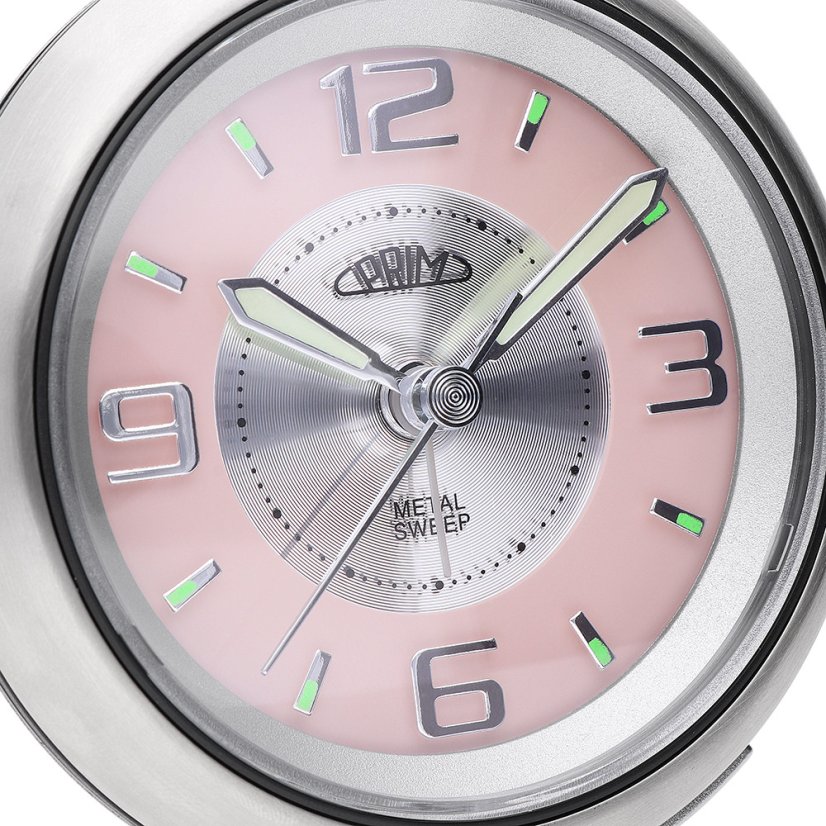 Ručičkový budík s tichým chodom PRIM Retro Alarm - Pink - C01P.3815.7023