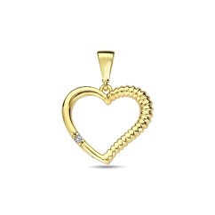 Zlatý přívěsek se zirkony srdce ZP0408XJ70-7900 (585/1000) 0,79g