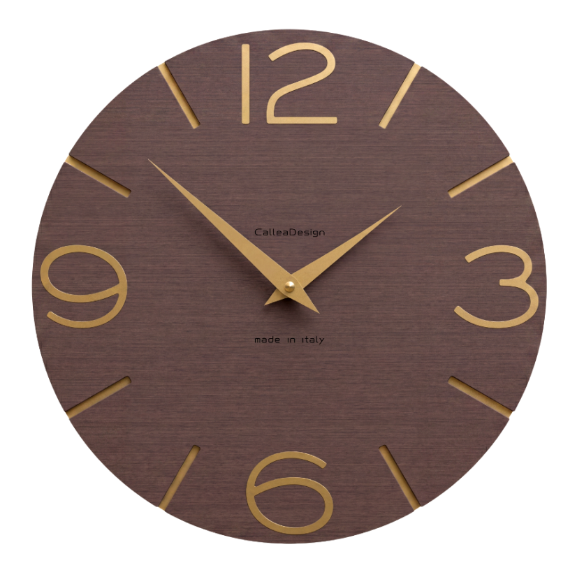 Dizajnové hodiny 10-005-89-60 wenge/gold CalleaDesign 30cm