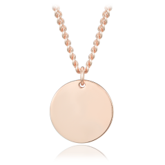 MINET Decentní Rose gold stříbrný náhrdelník s kolečkem