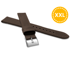 LAVVU XXL Prodloužený prošitý tmavě hnědý řemínek SPORT z luxusní kůže Top Grain - 18 XXL