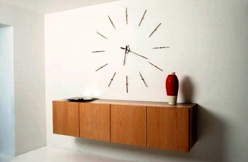 Dizajnové nástenné hodiny Nomon Merlin Walnut 125cm
