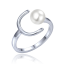 MINET Strieborný prsteň s prírodnou perlou veľ. 58