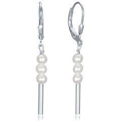 MINET Strieborné náušnice s prírodnými perlami