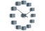 Dizajnové nástenné nalepovacie hodiny Future Time FT3000GY Cubic light grey