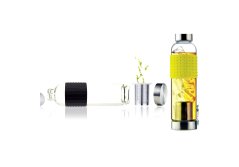 ASOBU skleněná láhev Ice Tea&Ice Coffee IT2GO s infuserem žlutá 400ml