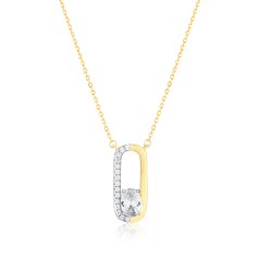Pozlátený strieborný náhrdelník so zirkónmi JVD SVLN0992SH2GO45