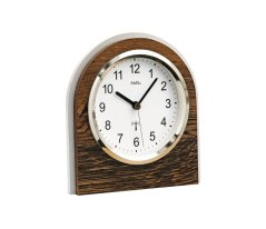 Stolní hodiny 5196 AMS s dekoraci ořechové dýhy a řízené rádiovým signálem 13cm
