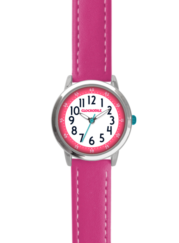 CLOKOKODIEL Tmavo ružové dievčenské detské hodinky