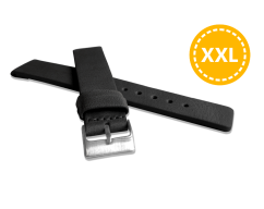 LAVVU XL Predĺžený čierny hladký remienok Plain z luxusnej kože Top Grain - 22 XXL