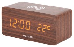 LED budík-hodiny 5933DW Karlsson s nabíjačkou smartfónov 15cm