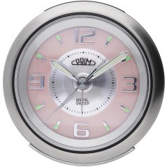 Ručičkový budík s tichým chodem PRIM Retro Alarm - Pink - C01P.3815.7023