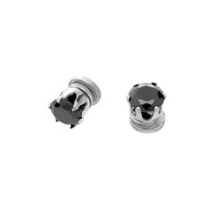 Nerezové náušnice 70404.A - stříbrnočerné barvy - SER.70404.A.7090.OCMA.04