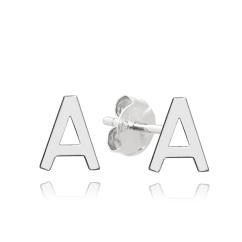 MINET Strieborné náušnice písmeno "A"
