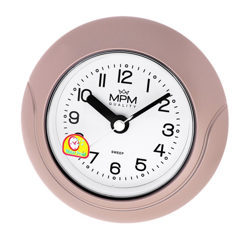Koupelnové hodiny MPM Bathroom clock - růžové zlacení - E01.2526.23
