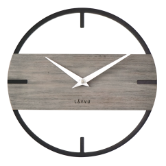 LAVVU Štýlové drevené hodiny LOFT v industriálnom vzhľade ?35cm