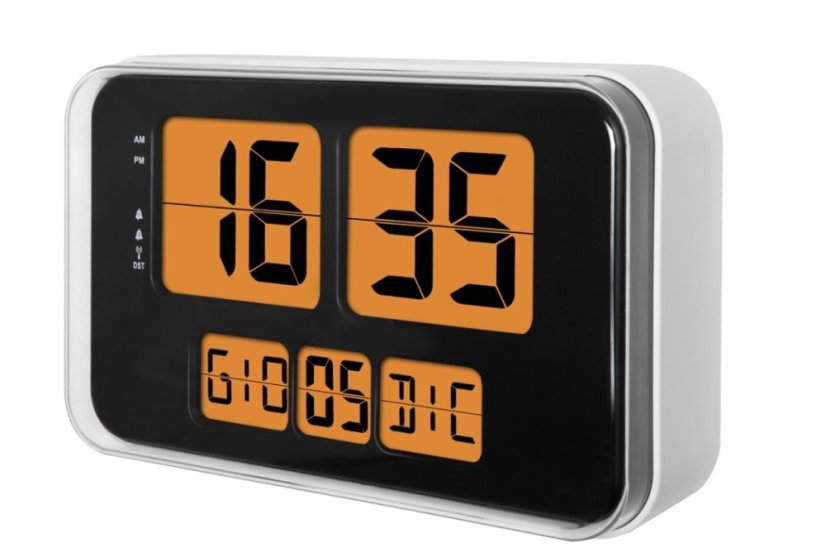 Digitální nástěnné překlápěcí hodiny JD9910 Lowell řízené signálem DCF 25cm