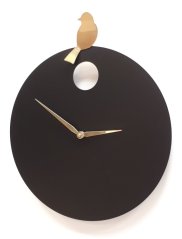 Dizajnové nástenné hodiny Diamantini&Domeniconi 394 black gold Bird 40cm