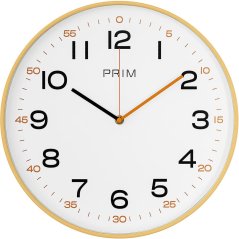 Nástenné rádiom riadené hodiny s tichým chodom PRIM Radio Sandy - svetlo hnedé - E01P.4589.51