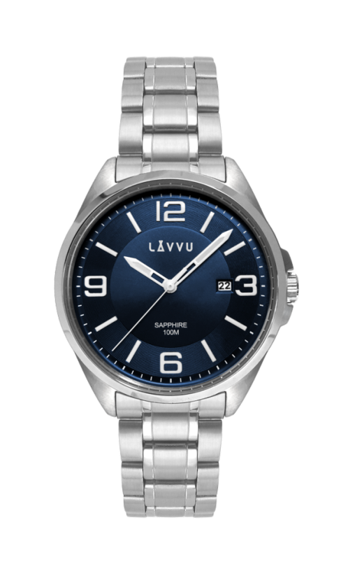 Pánske hodinky so zafírovým sklom LAVVU HERNING Blue LWM0091