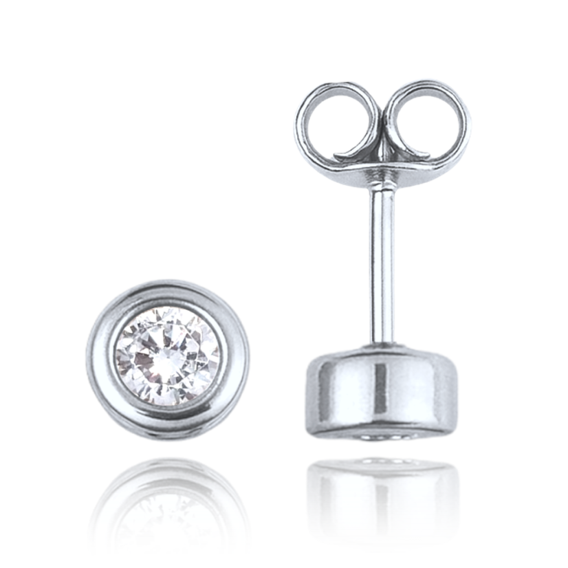 MINET Elegantné zlaté náušnice z bieleho zlata s bielymi zirkónmi Au 585/1000 1,35g MINET Elegantné zlaté náušnice z bieleho zlata s bielymi zirkónmi Au 585/1000 1,35g