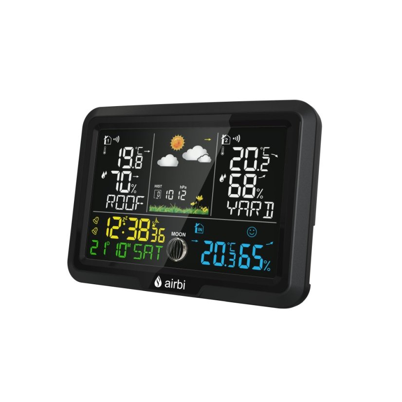 Airbi DUO Color - meteostanica s 2 bezdrôtovými čidlami a farebným displejom