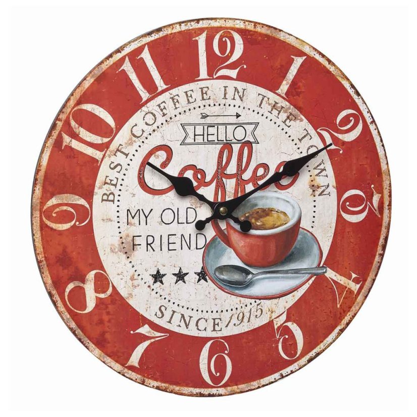 TFA 60.3045.12 - analogové nástěnné hodiny VINTAGE - Coffee