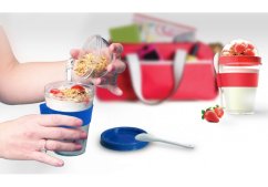 ASOBU multifunkčný desiatový kelímok YO2GO červený 360ml