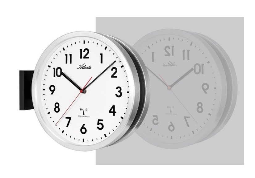 Obojstranné nástenné hodiny 4571 Atlanta riadené rádiovým signálom 32cm
