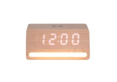 LED hodiny-budík 6078WD Karlsson s nabíjačkou smartfónov 16cm