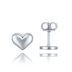 MINET Elegantné zlaté náušnice z bieleho zlata srdiečka Au 585/1000 0,95 g