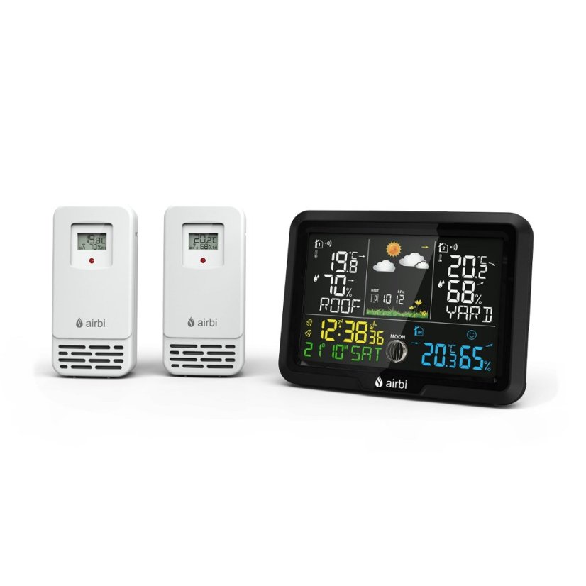 Airbi DUO Color - meteostanica s 2 bezdrôtovými čidlami a farebným displejom