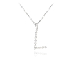 Strieborný náhrdelník MINET písmeno "L" s perličkami JMAS710LSN45