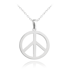 MINET Stříbrný náhrdelník PEACE