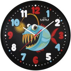 Detské nástenné hodiny s tichým chodom MPM ryba - E01M.4269.90