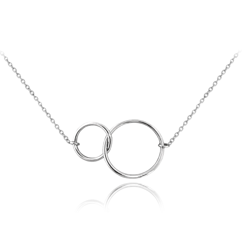 MINET Stříbrný náhrdelník spojené kroužky