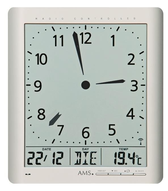 Digitální nástěnné i stolní hodiny 5898 AMS řízené rádiovým signálem 24cm Digitální nástěnné i stolní hodiny 5898 AMS řízené rádiovým signálem 24cm