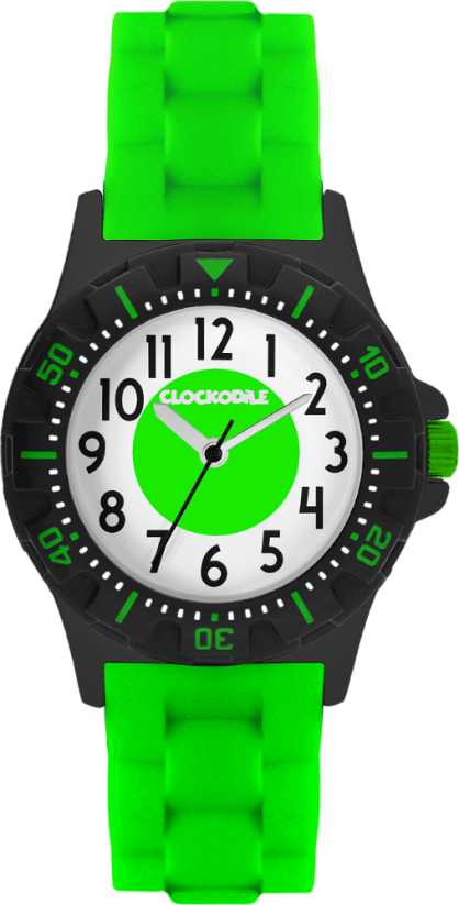 Svítící neonově zelené sportovní chlapecké hodinky CLOCKODILE SPORT 3.0 CWB0047