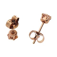 Nerezové náušnice 7005 - růžově pozlacené - SER.7005.. 4mm