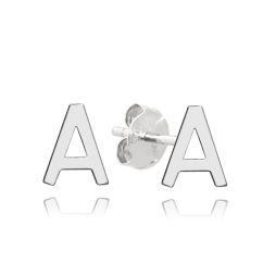 MINET Strieborné náušnice písmeno "A"