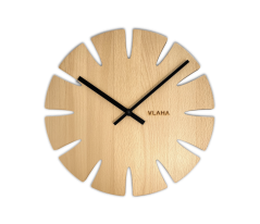 VLAHA Prírodné bukové hodiny vyrobené v Čechách s čiernymi rúčkami ?32,5cm