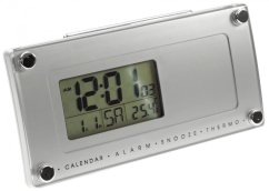 Digitální rádiem řízený budík MPM KW5007 stříbrná